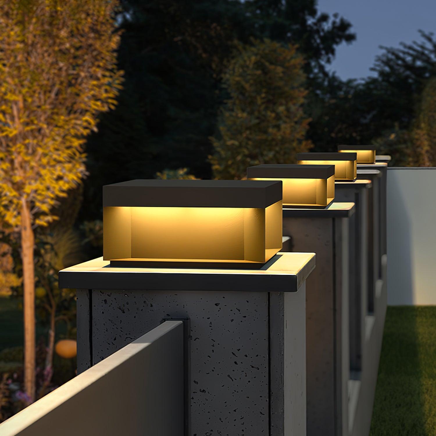 Borne de jardin LED en métal sablé – imperméable IP65, filaire ou solaire