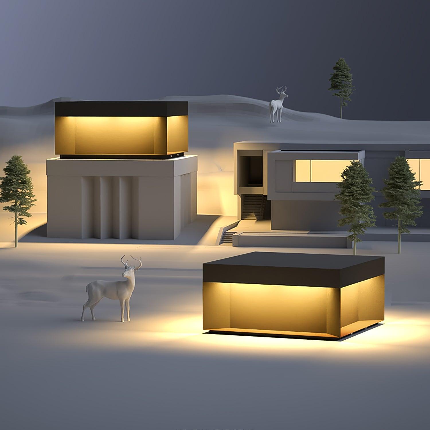 Borne de jardin LED en métal sablé – imperméable IP65, filaire ou solaire
