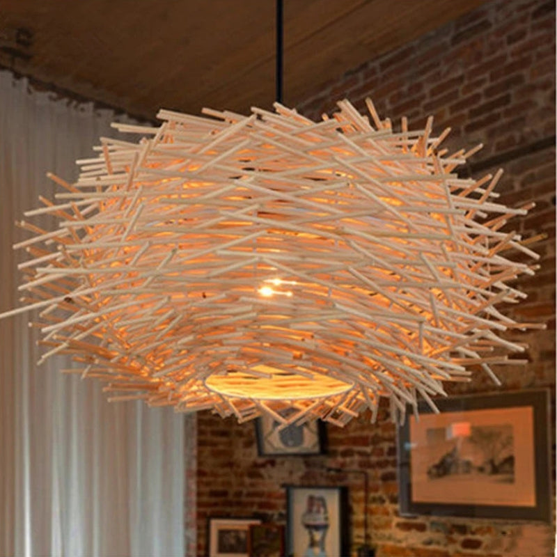 Suspension en bambou sculptural Soléa