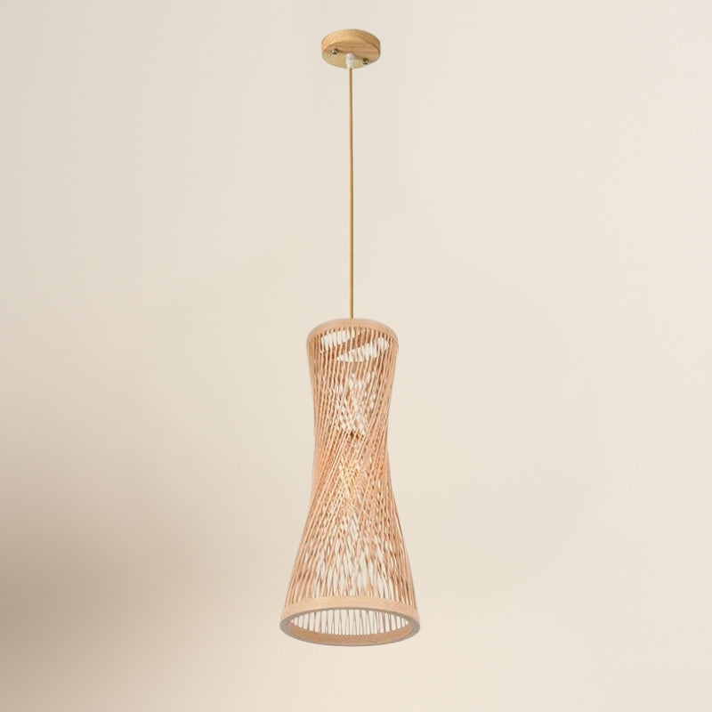 Suspension sablier en bambou sculptural Élaria