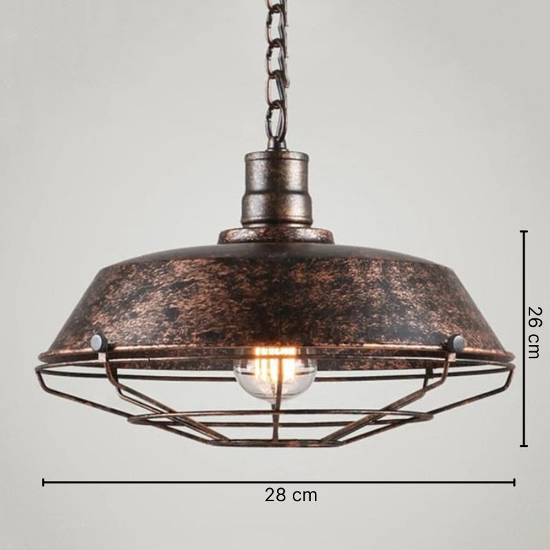 Suspension industrielle effet rouille Feron