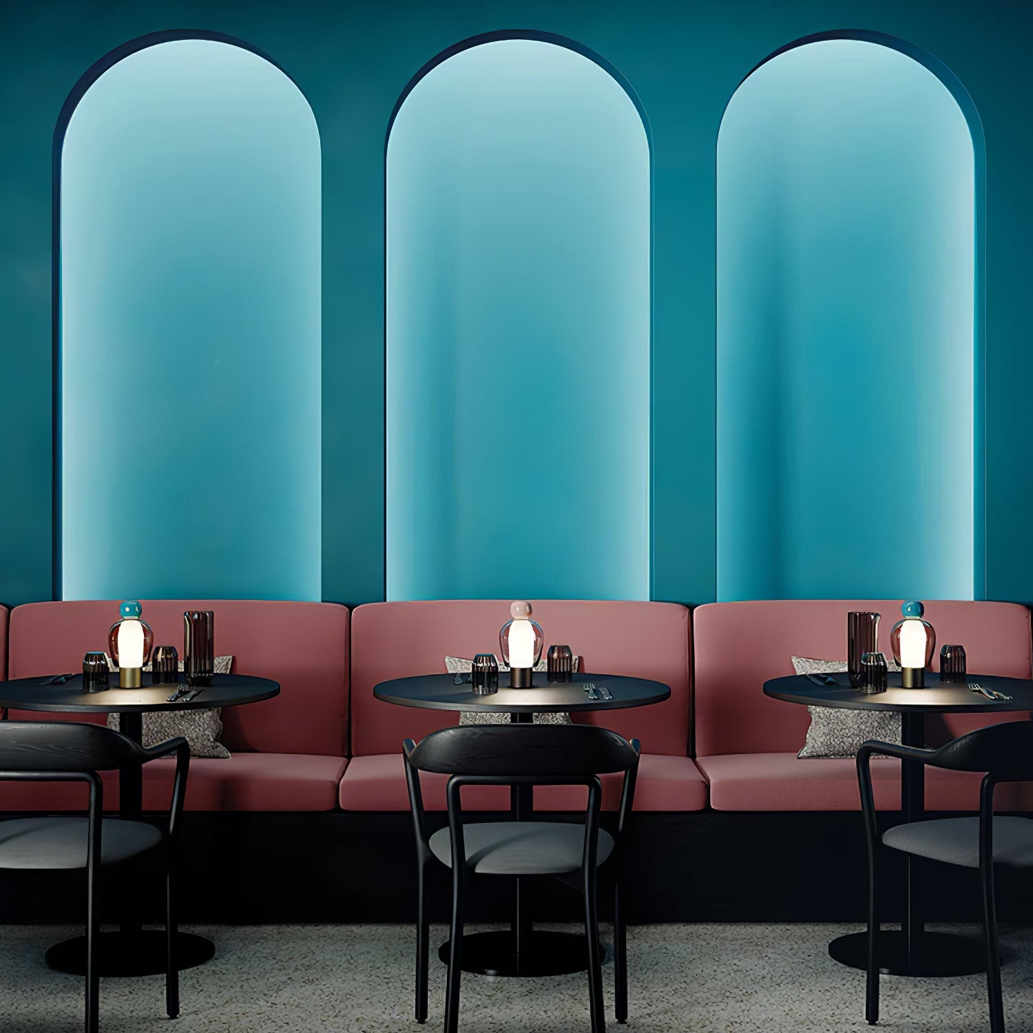 Lampe de table rechargeable en verre coloré Lumina Joy – design minimaliste