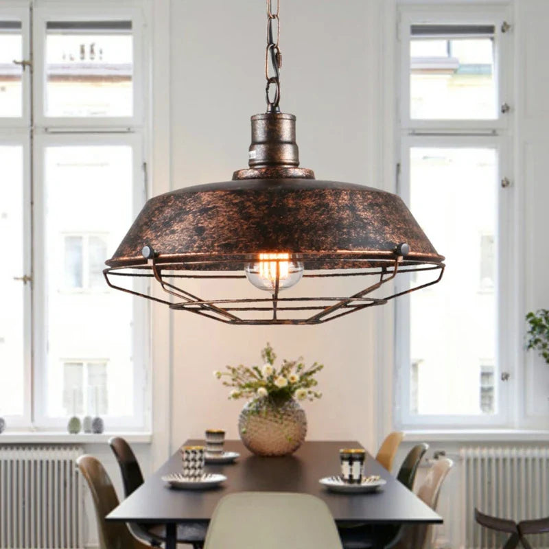 Suspension industrielle effet rouille Feron