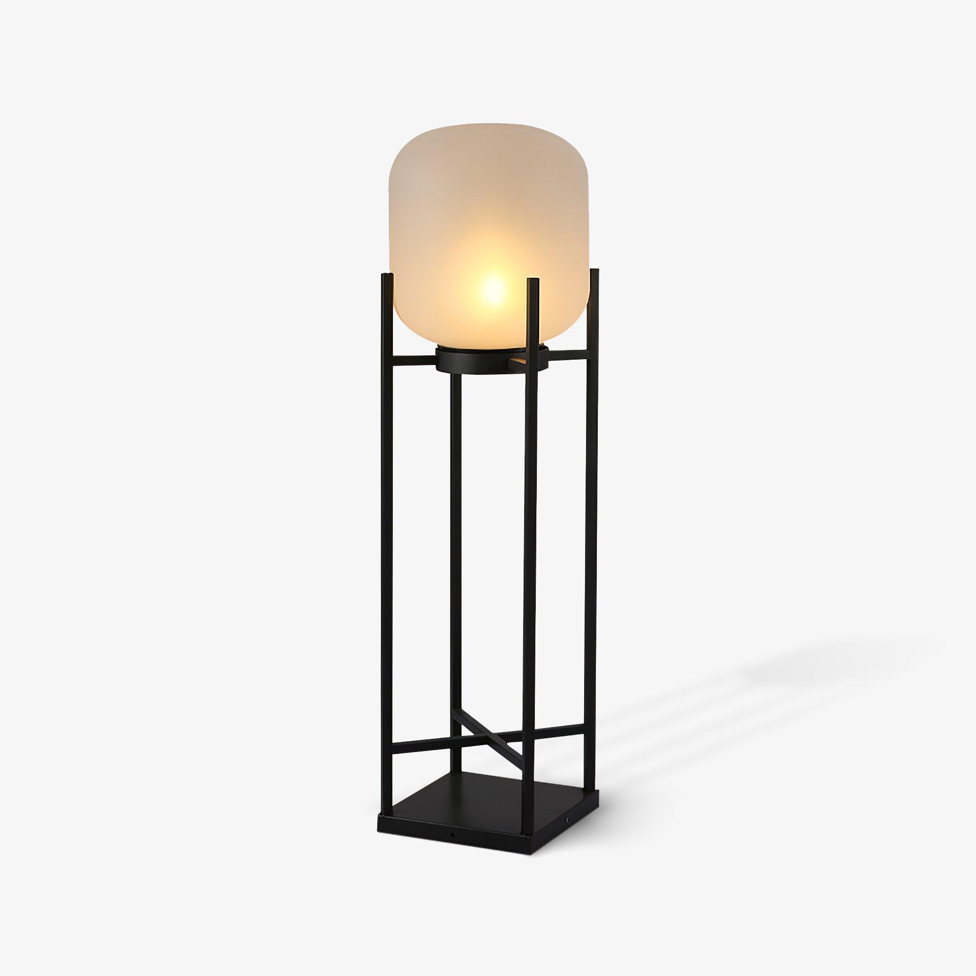 Lampadaire solaire en inox et verre style lanterne – éclairage jardin automatique