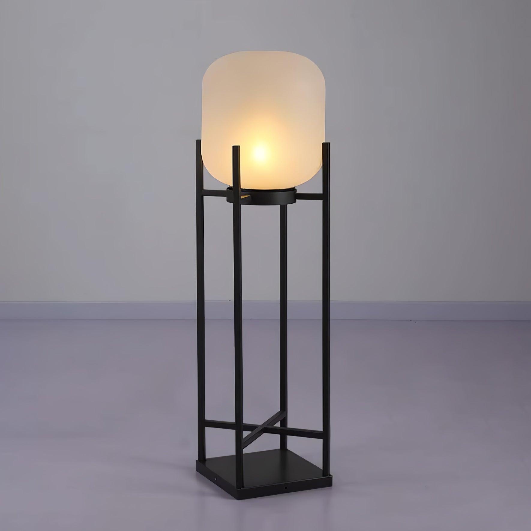 Lampadaire solaire en inox et verre style lanterne – éclairage jardin automatique