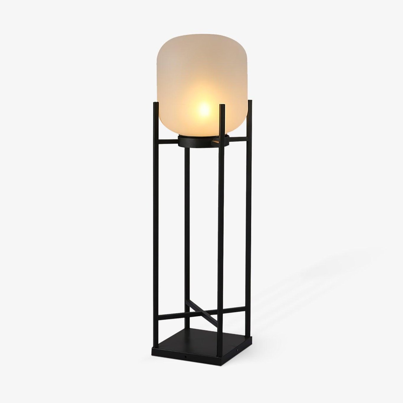 Lampadaire solaire en inox et verre style lanterne – éclairage jardin automatique