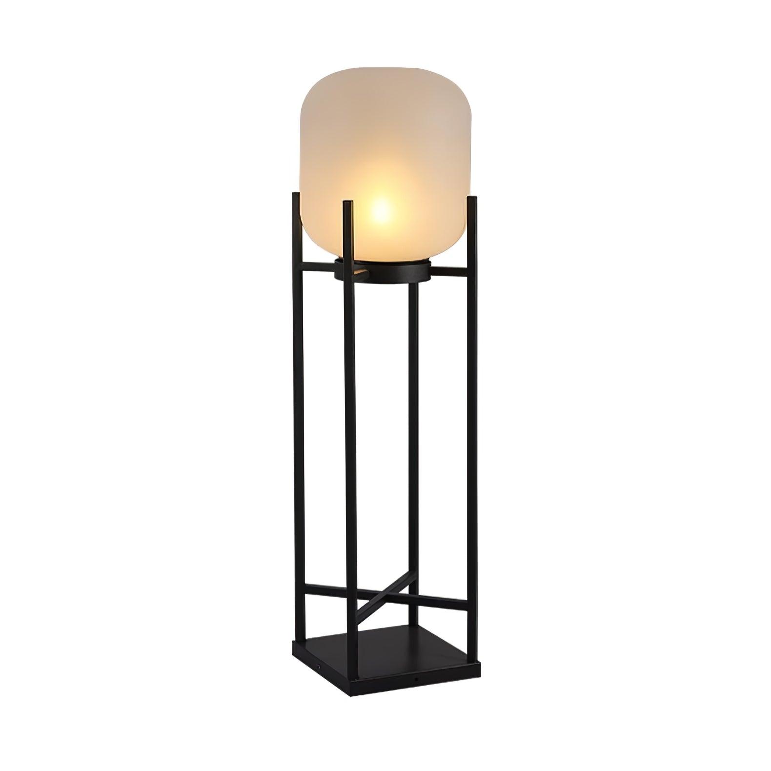 Lampadaire solaire en inox et verre style lanterne – éclairage jardin automatique