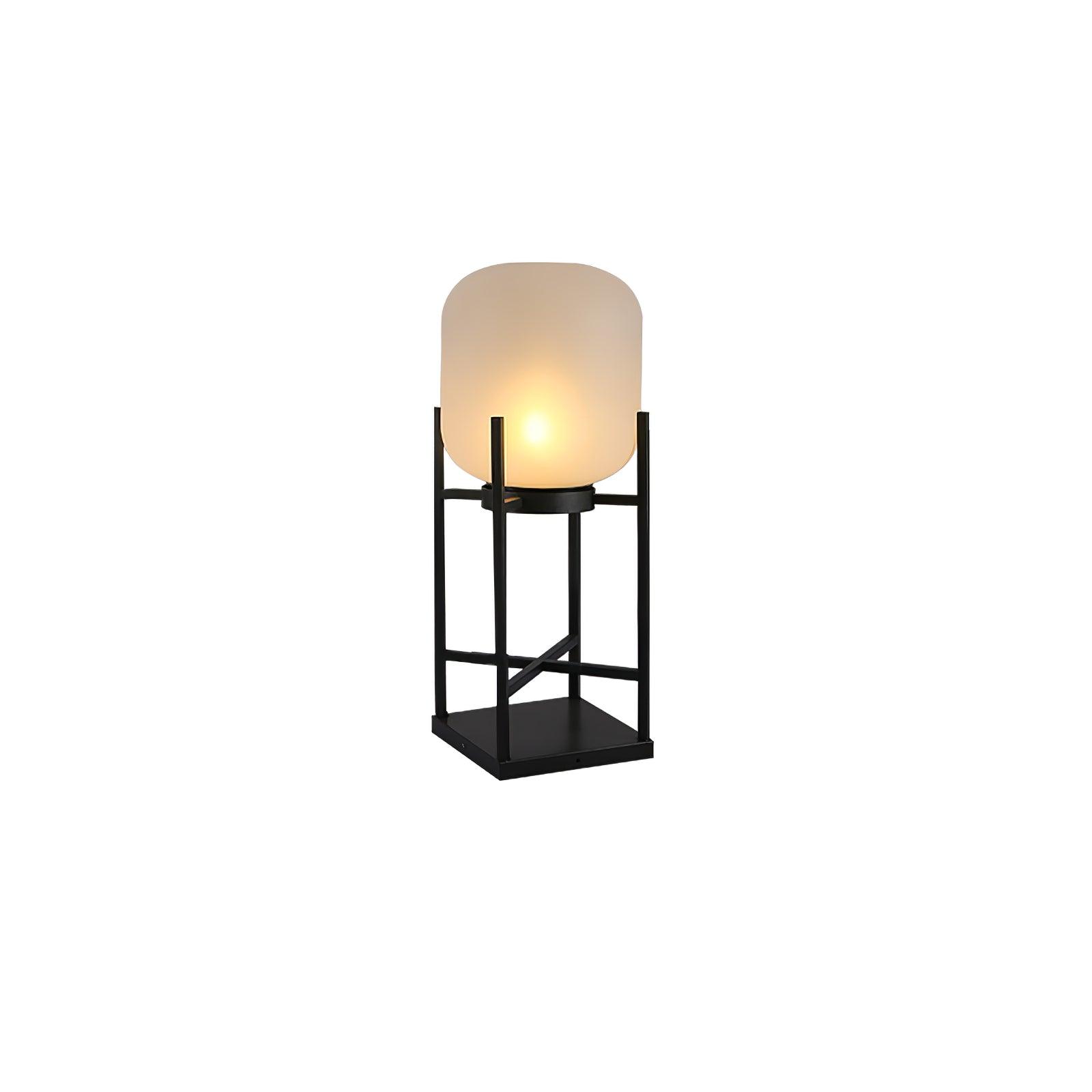 Lampadaire solaire en inox et verre style lanterne – éclairage jardin automatique