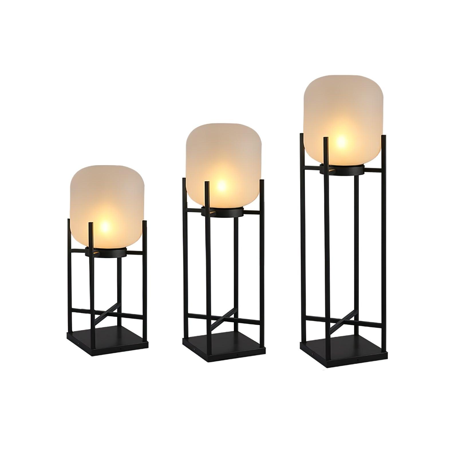 Lampadaire solaire en inox et verre style lanterne – éclairage jardin automatique