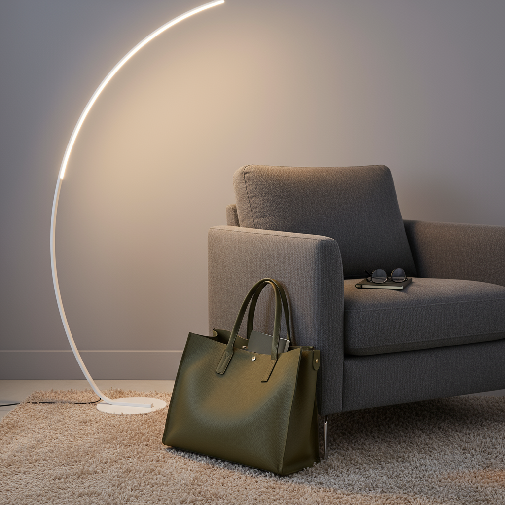 Lampadaire LED arqué nordique Nørlys