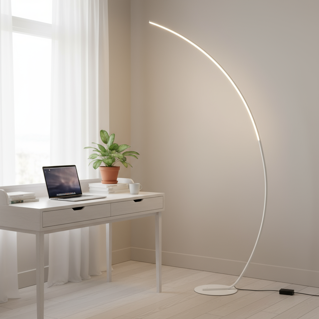 Lampadaire LED arqué nordique Nørlys