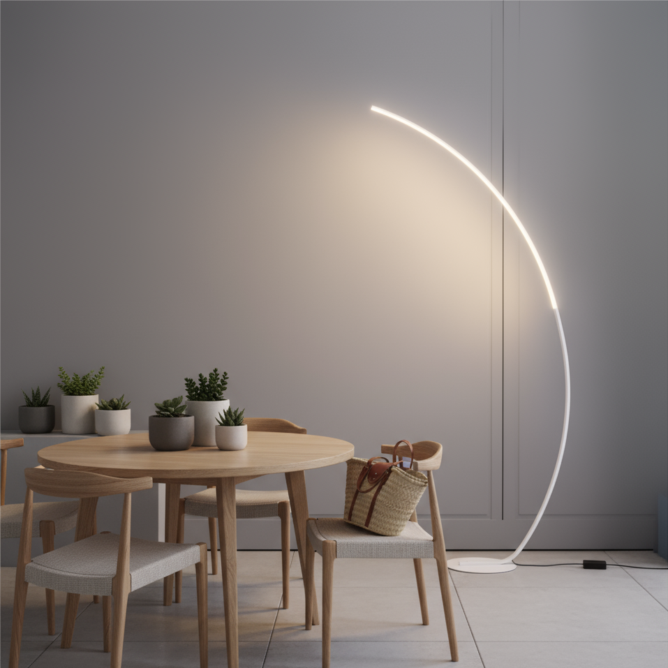 Lampadaire LED arqué nordique Nørlys