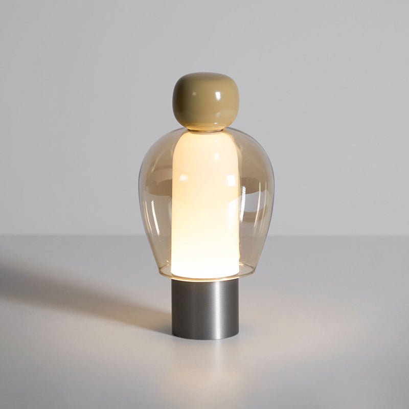Lampe de table rechargeable en verre coloré Lumina Joy – design minimaliste
