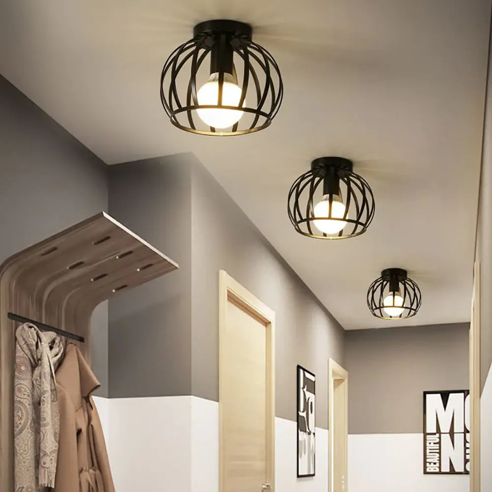 Plafonnier Noir Mat Design Ouvert
