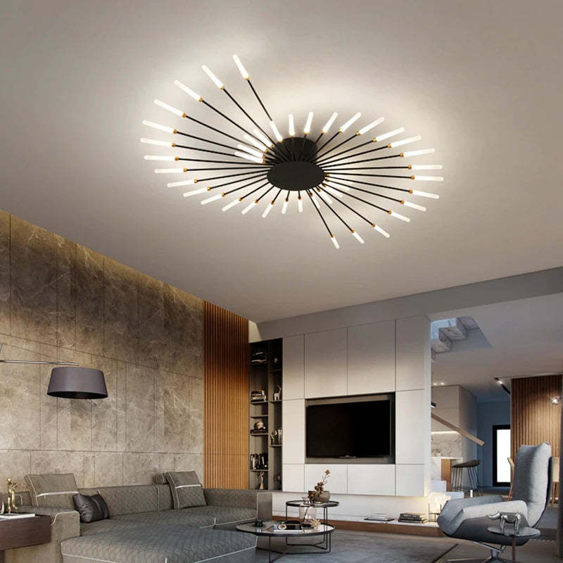 Plafonnier LED Sculptural à Anneaux