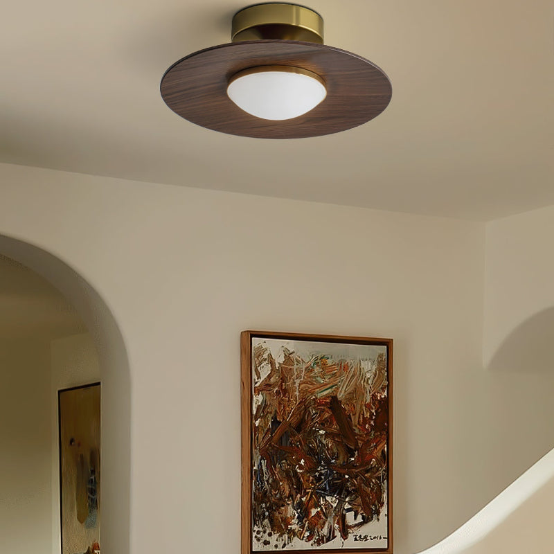 Plafonnier Moderne Bois & Doré