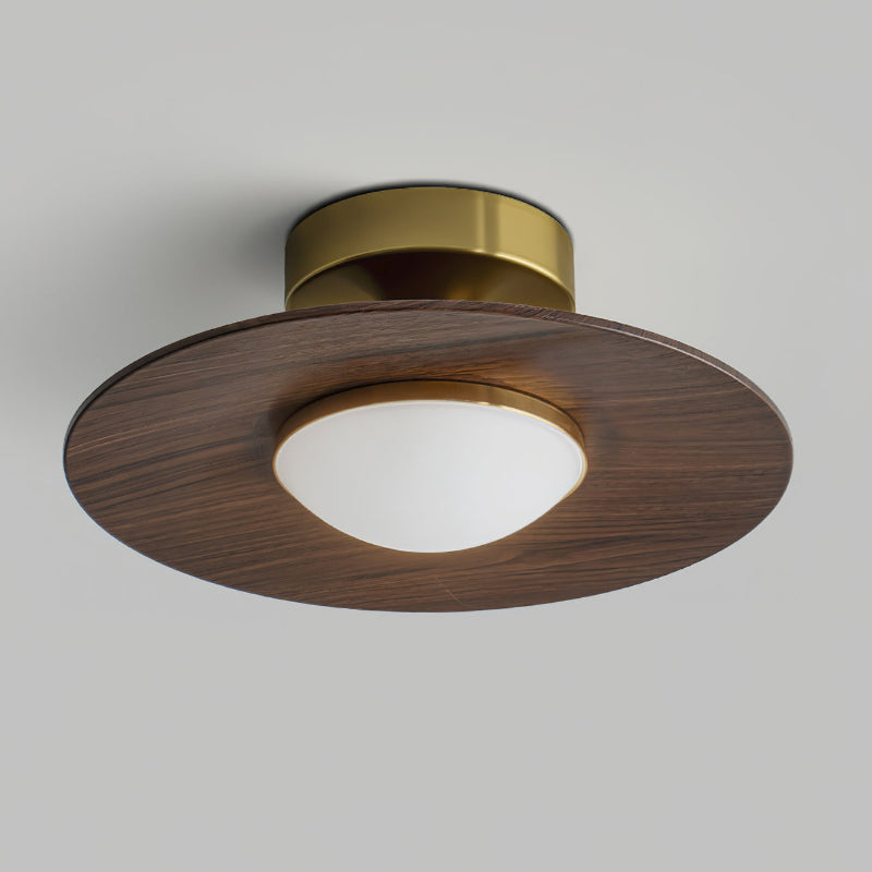 Plafonnier Moderne Bois & Doré