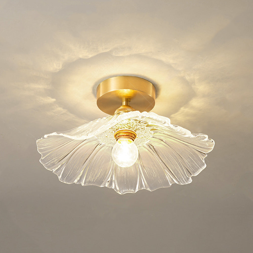 Plafonnier Vintage en Verre Transparent