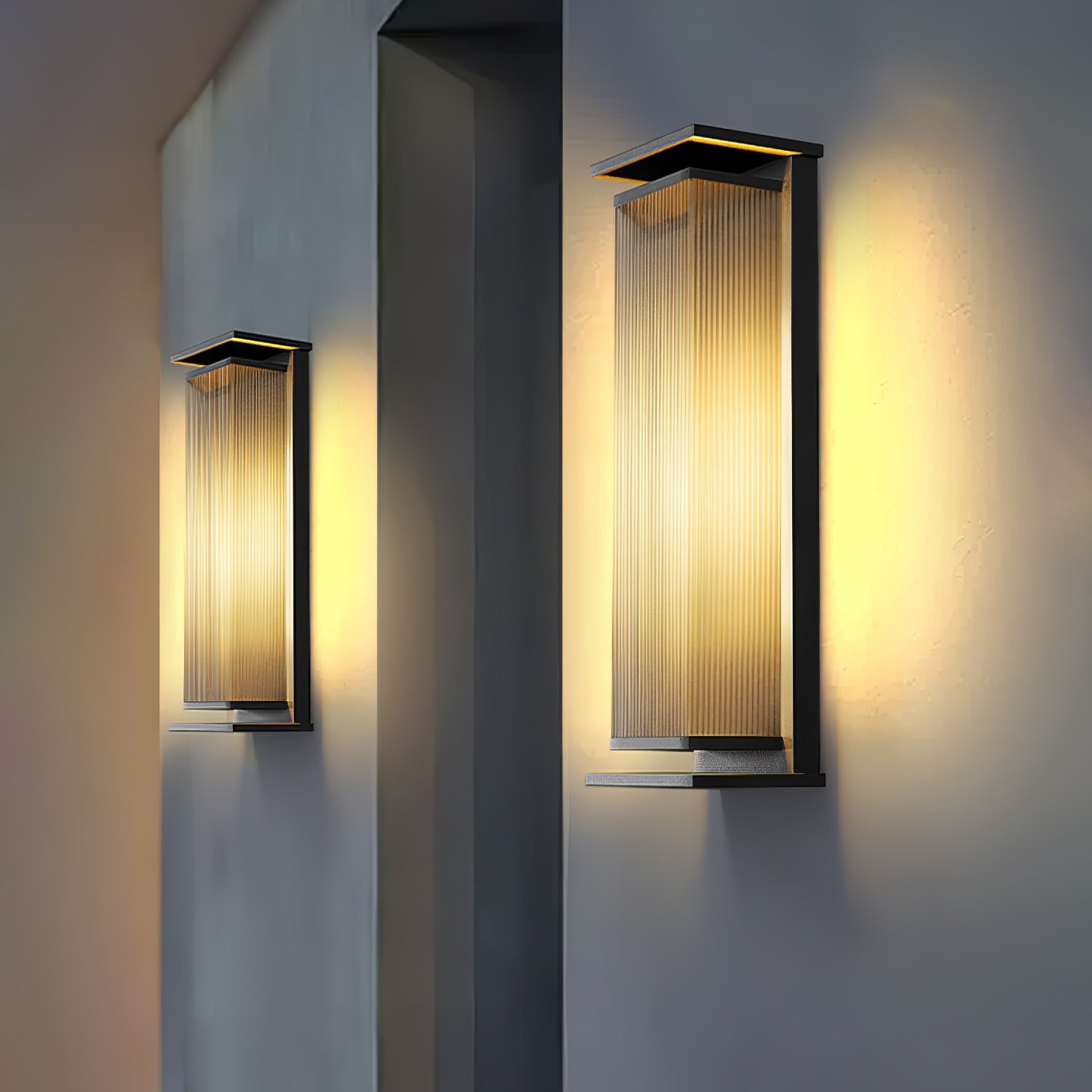 Applique murale extérieure rectangulaire en inox – LED, résistante à la rouille