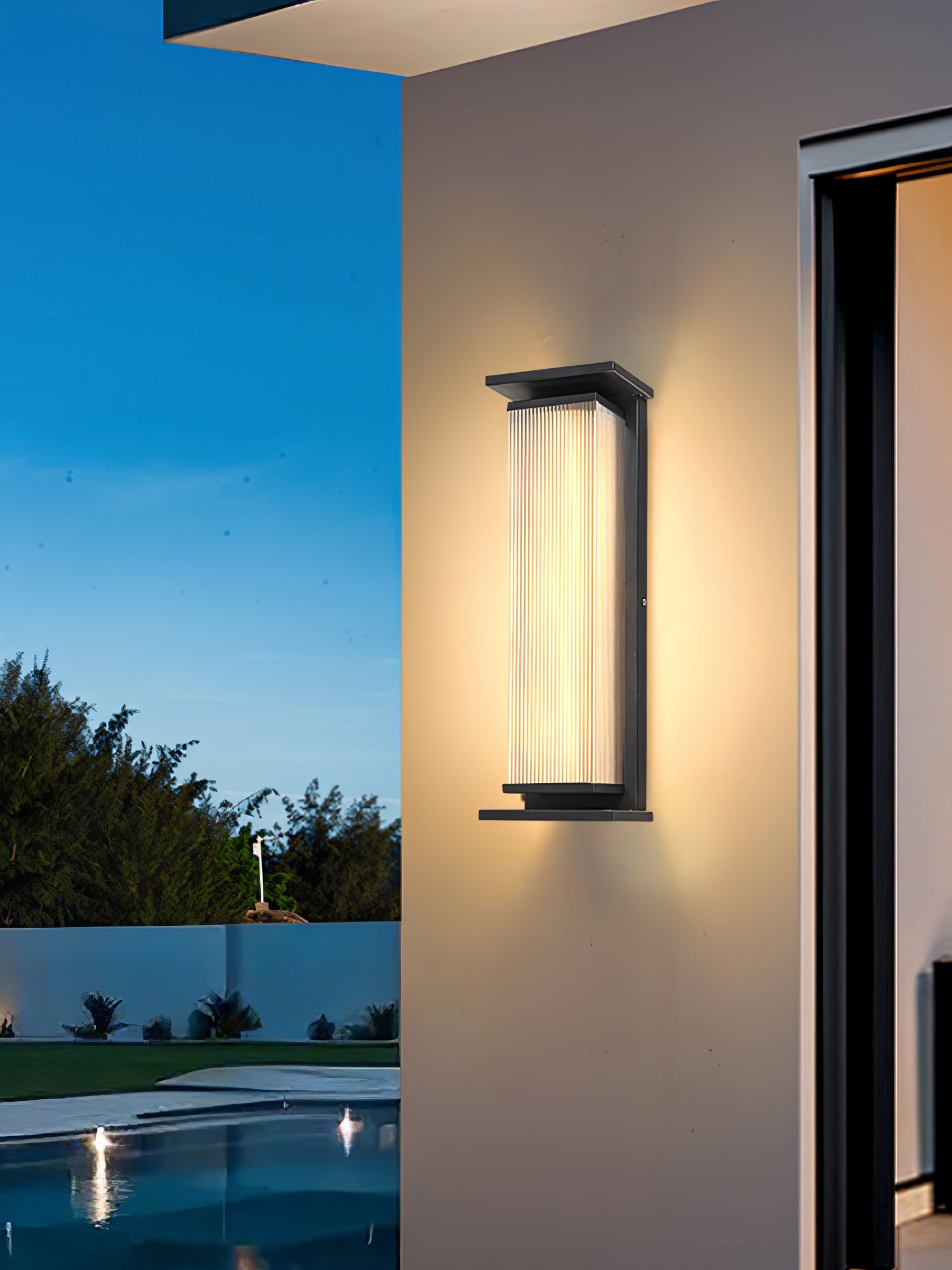 Applique murale extérieure rectangulaire en inox – LED, résistante à la rouille