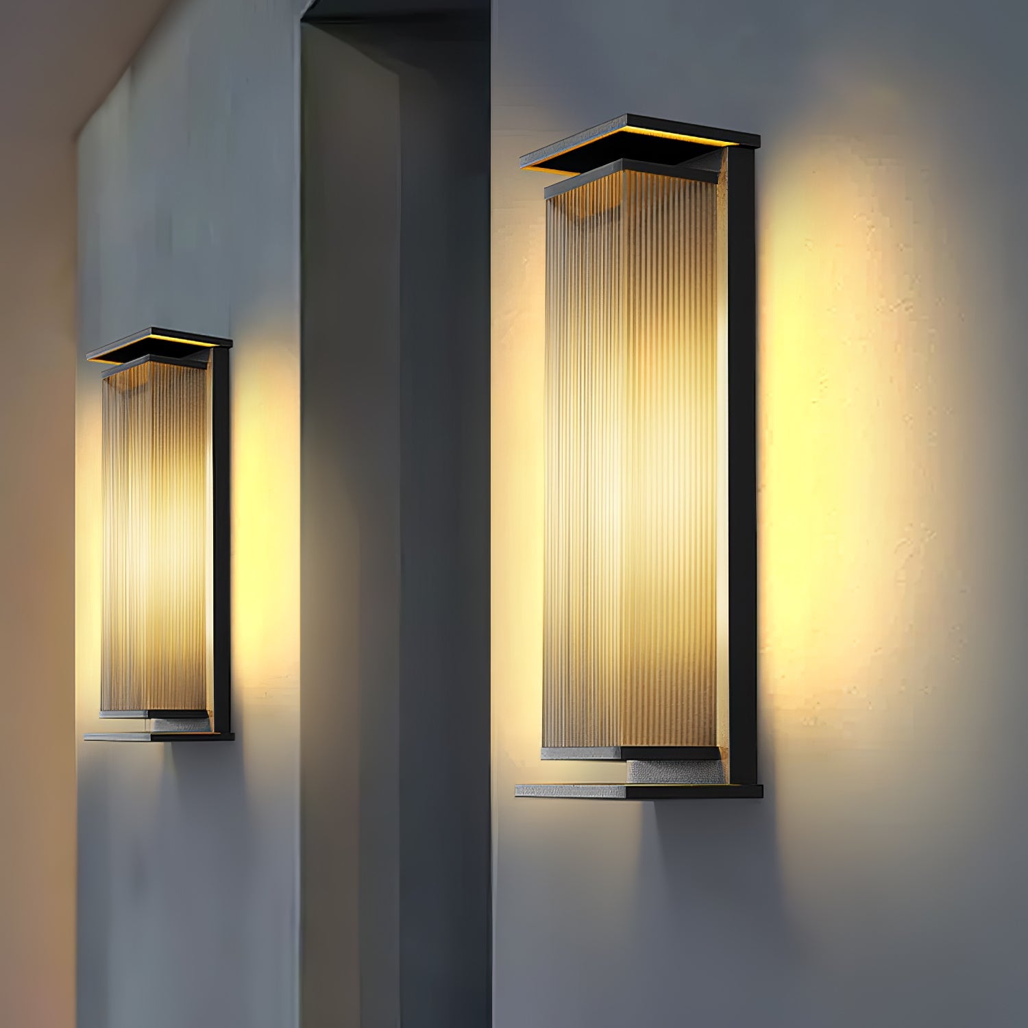 Applique murale extérieure rectangulaire en inox – LED, résistante à la rouille