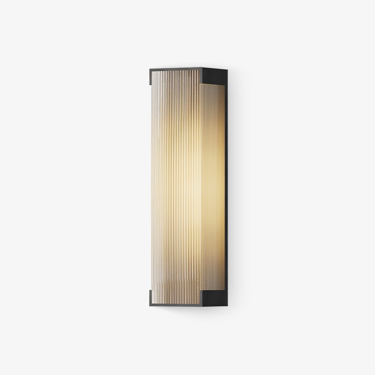 Applique murale extérieure rectangulaire LED – panneau PC strié, lumière chaude