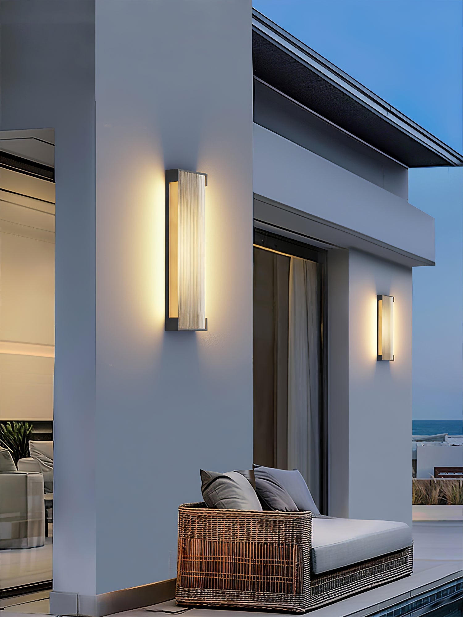 Applique murale solaire rectangulaire LED – panneau PC strié, sans câble
