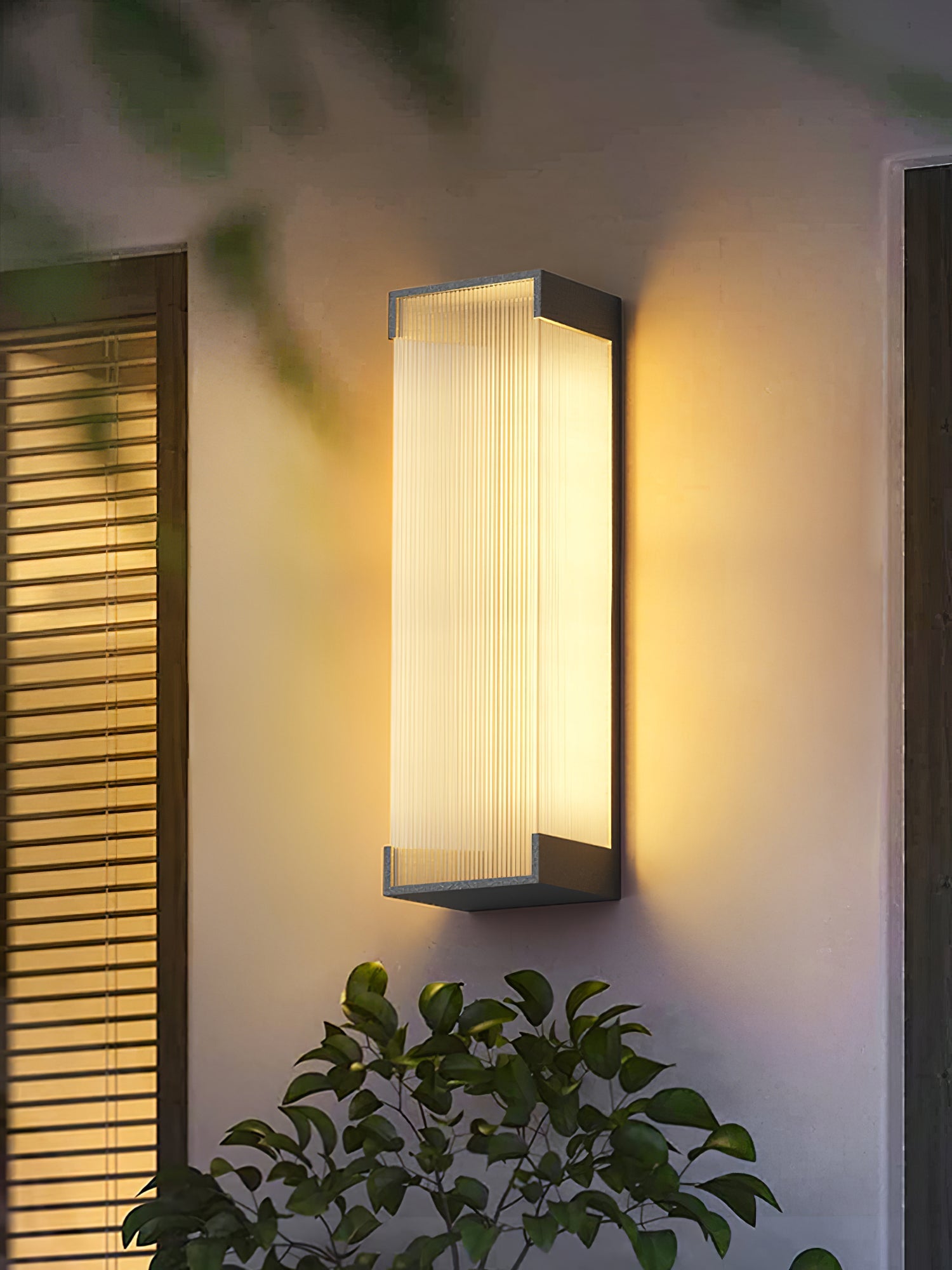 Applique murale solaire rectangulaire LED – panneau PC strié, sans câble