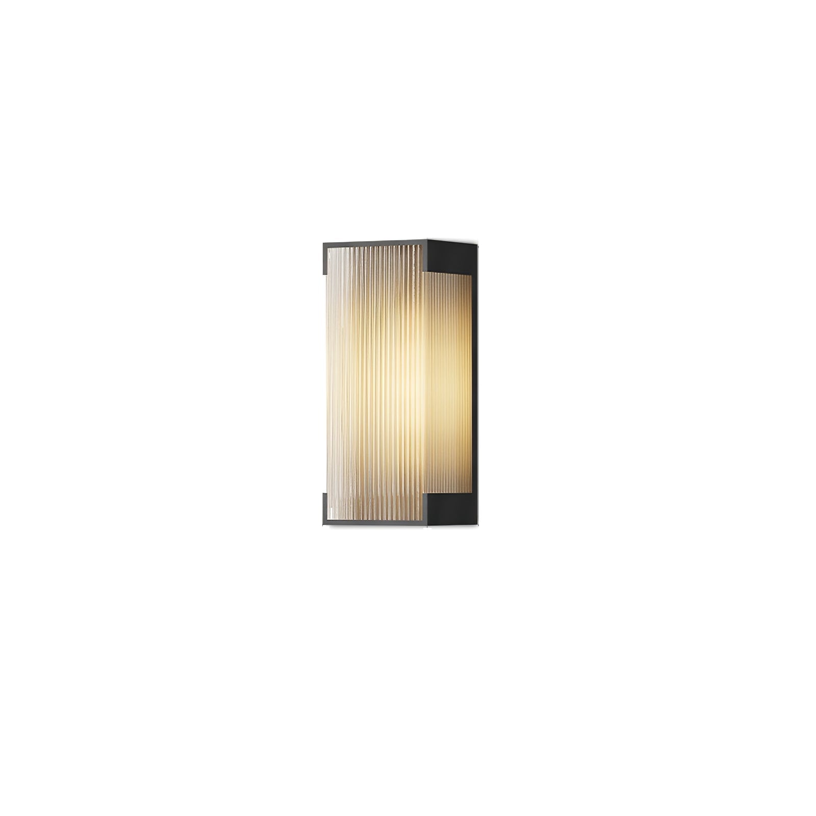 Applique murale extérieure rectangulaire LED – panneau PC strié, lumière chaude