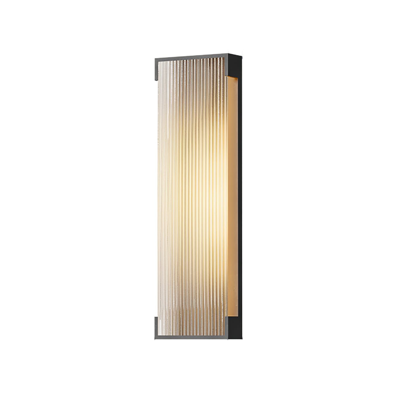 Applique murale extérieure rectangulaire LED – panneau PC strié, lumière chaude
