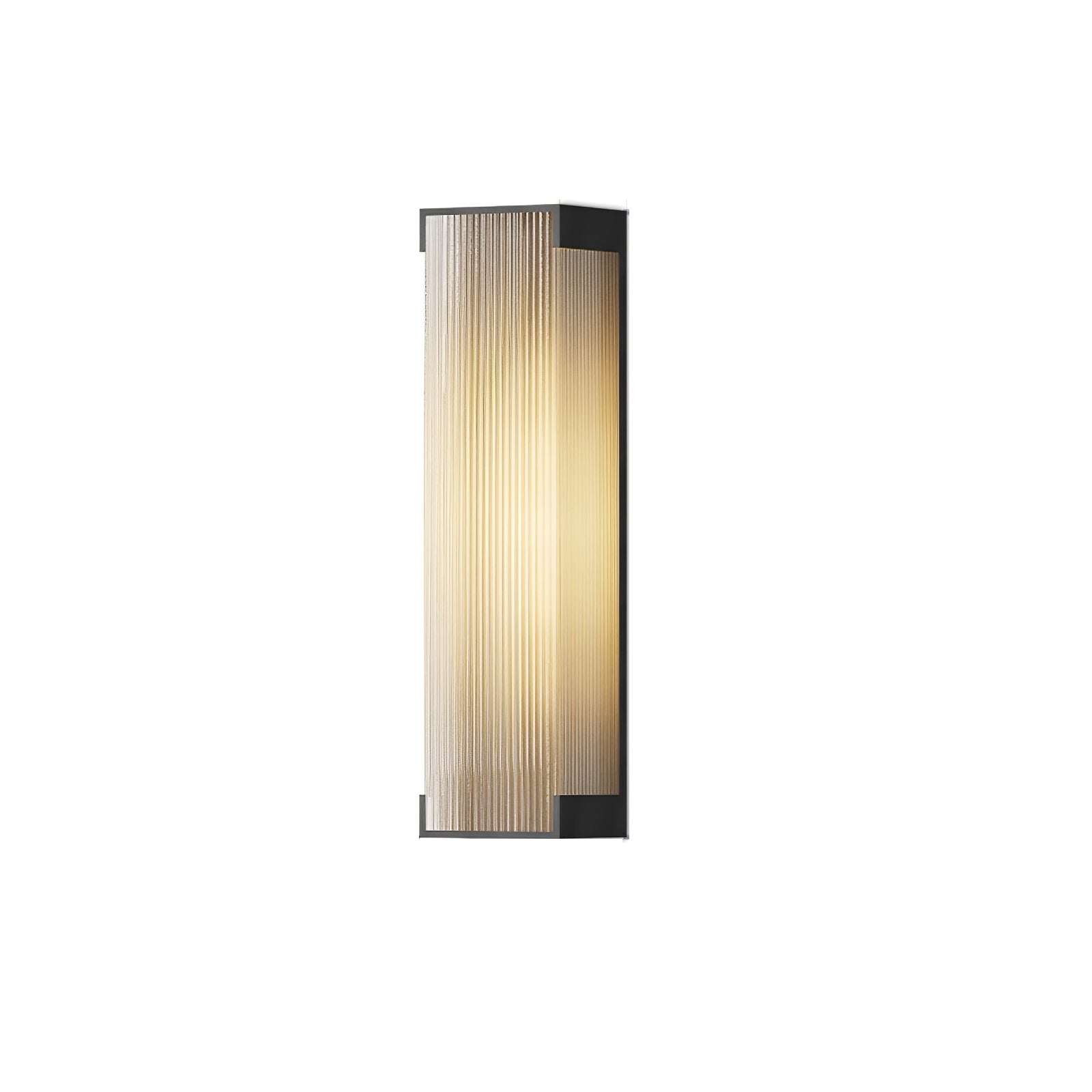 Applique murale extérieure rectangulaire LED – panneau PC strié, lumière chaude