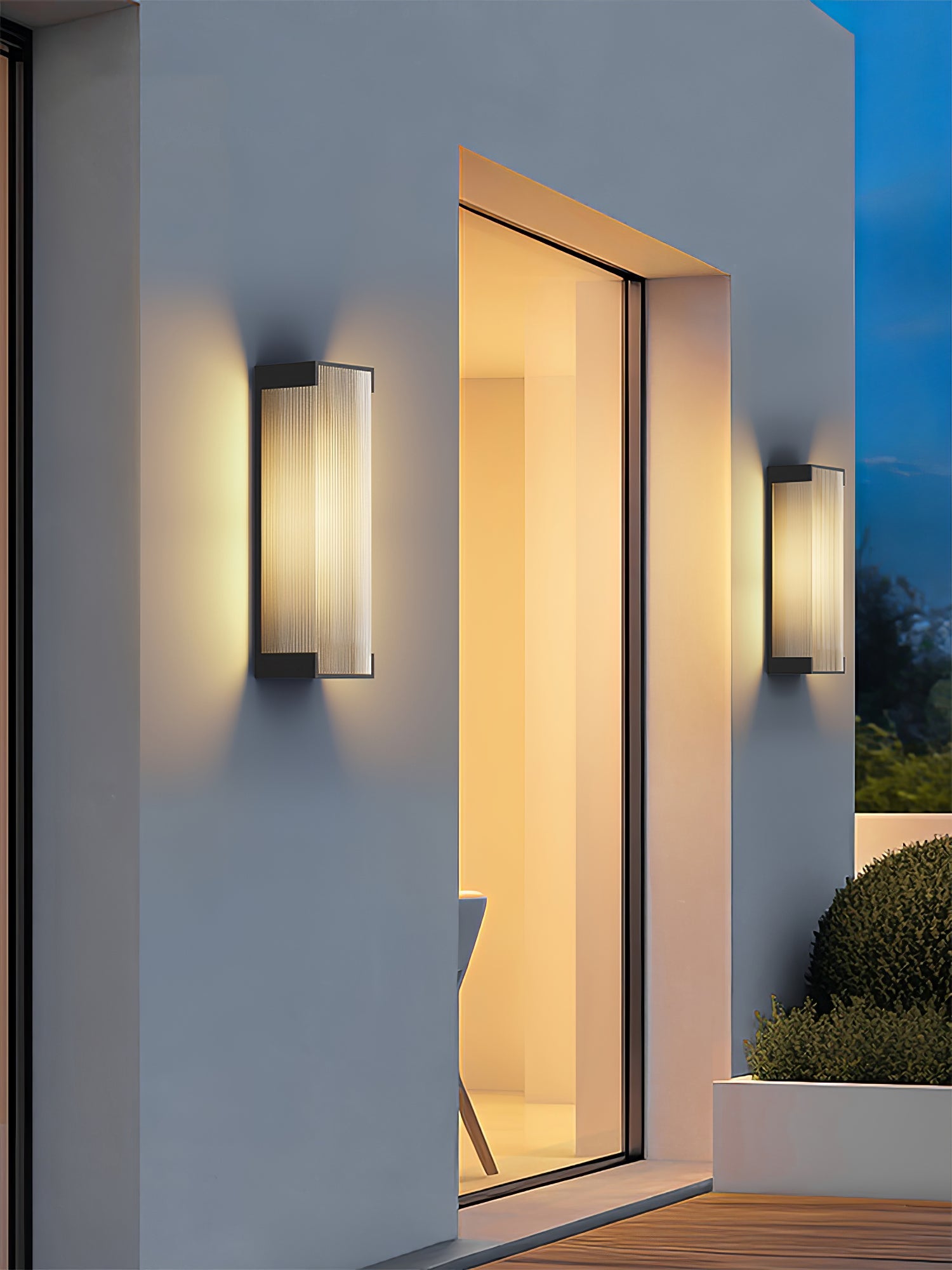 Applique murale solaire rectangulaire LED – panneau PC strié, sans câble
