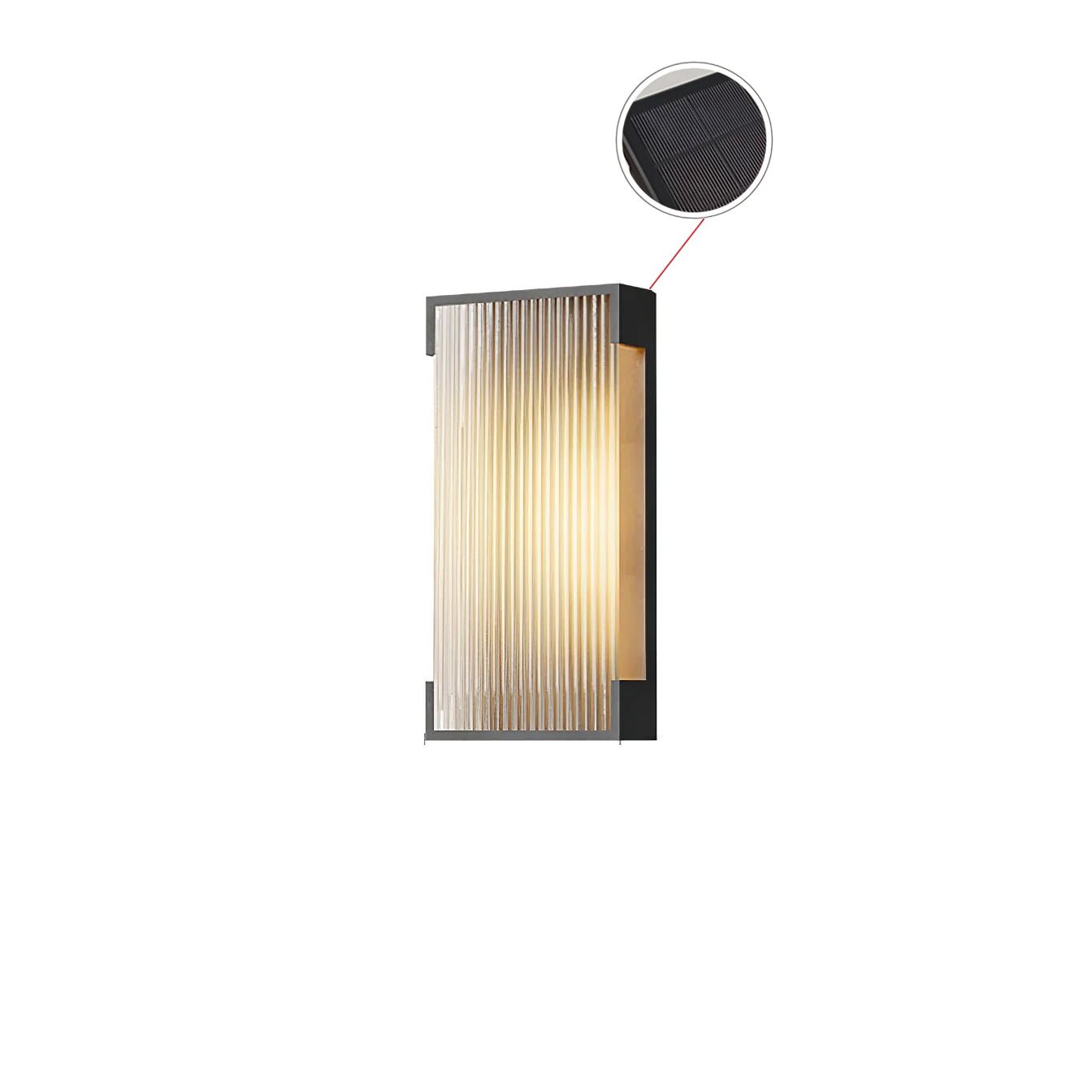 Applique murale solaire rectangulaire LED – panneau PC strié, sans câble