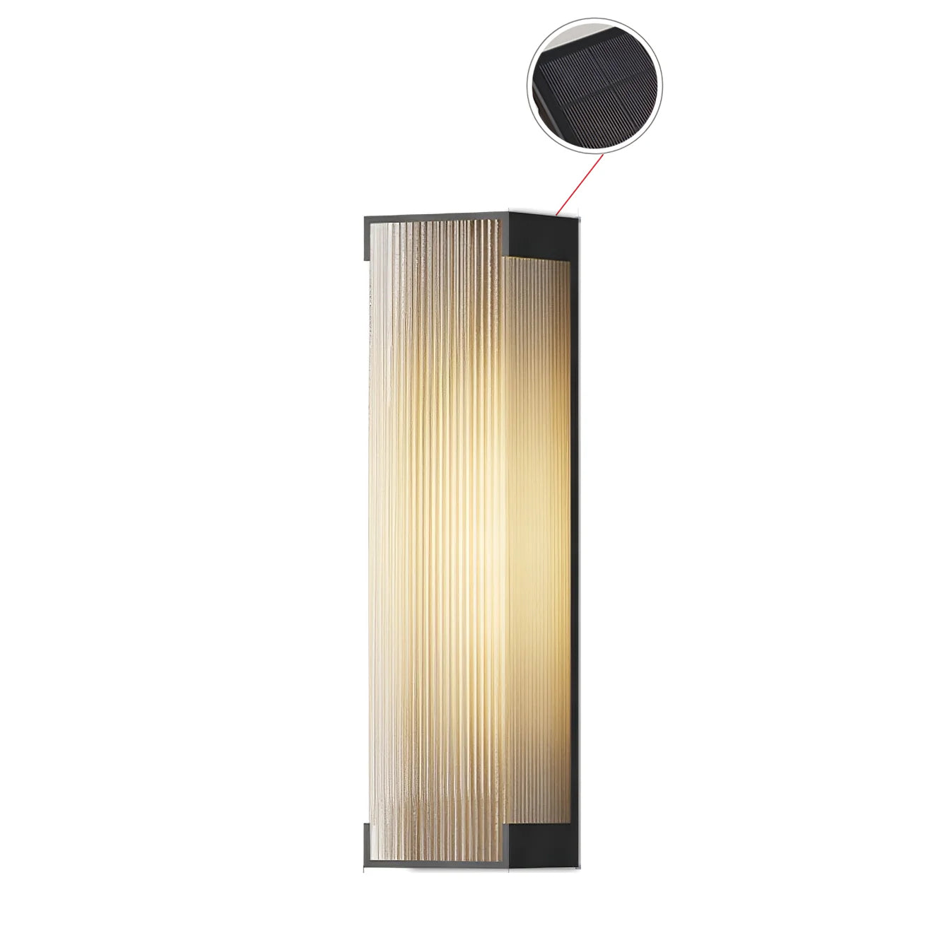 Applique murale solaire rectangulaire LED – panneau PC strié, sans câble