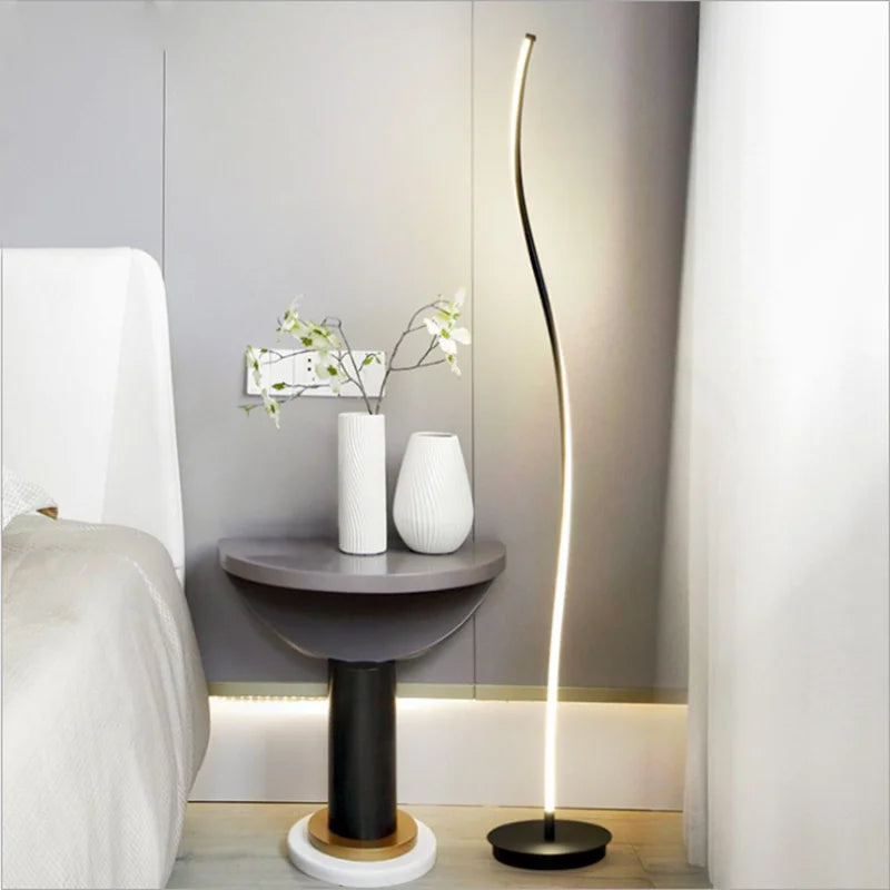 Lampadaire LED nordique en gel de silice et bois – design sobre et naturel