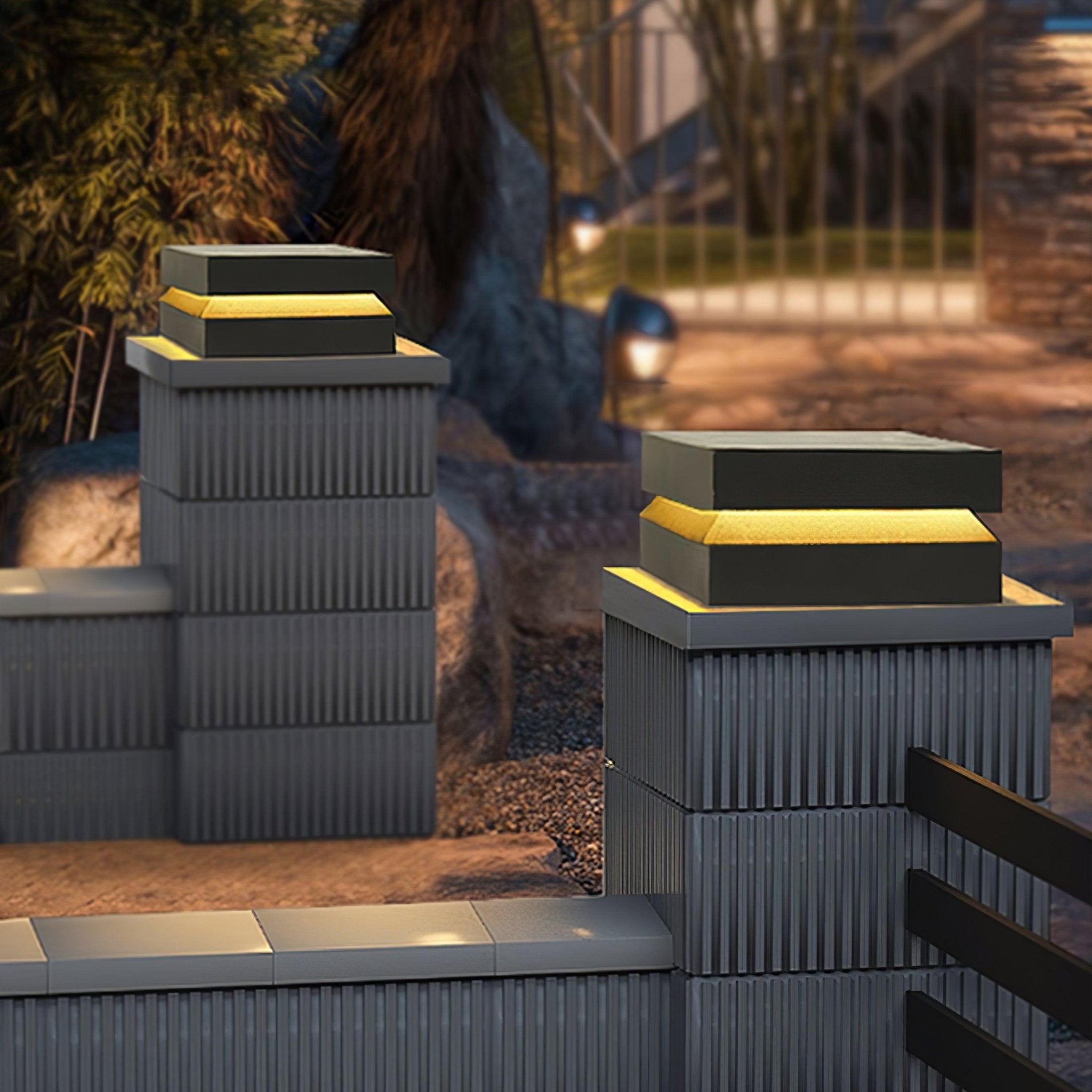 Borne extérieure LED carrée IP65 – résistante aux intempéries, jardin et allée