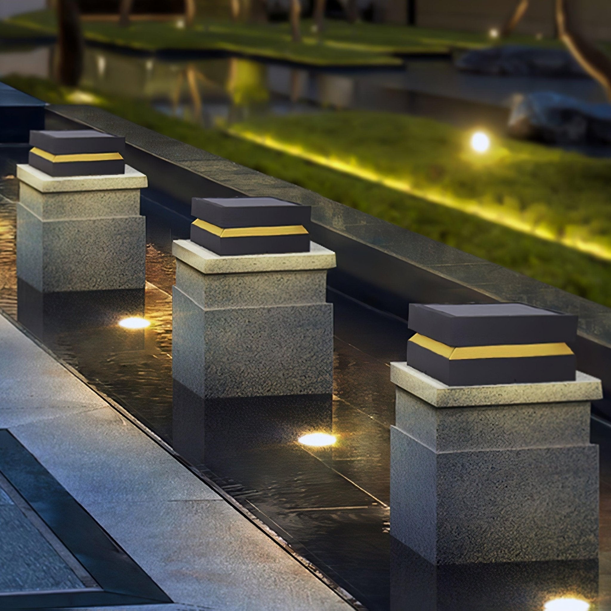 Borne extérieure LED carrée IP65 – résistante aux intempéries, jardin et allée