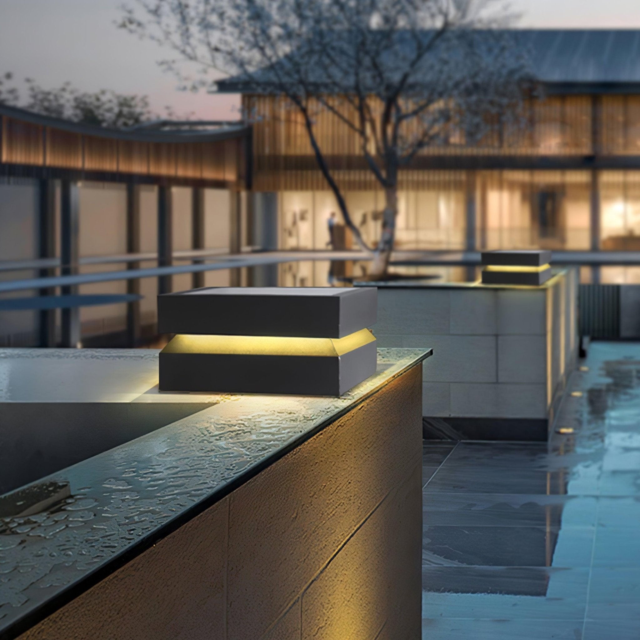 Borne extérieure LED carrée IP65 – résistante aux intempéries, jardin et allée