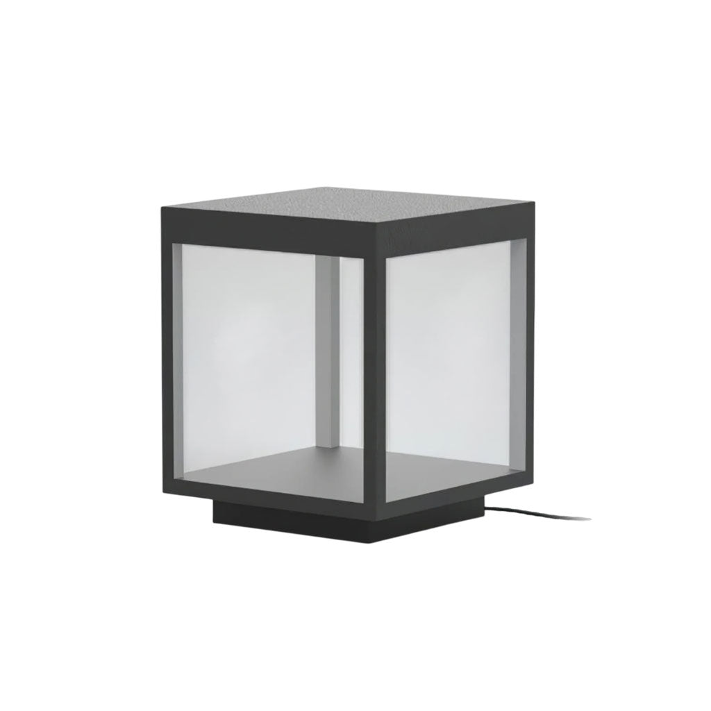 Borne extérieure LED cadre carré – ambiance chaleureuse jardin et terrasse