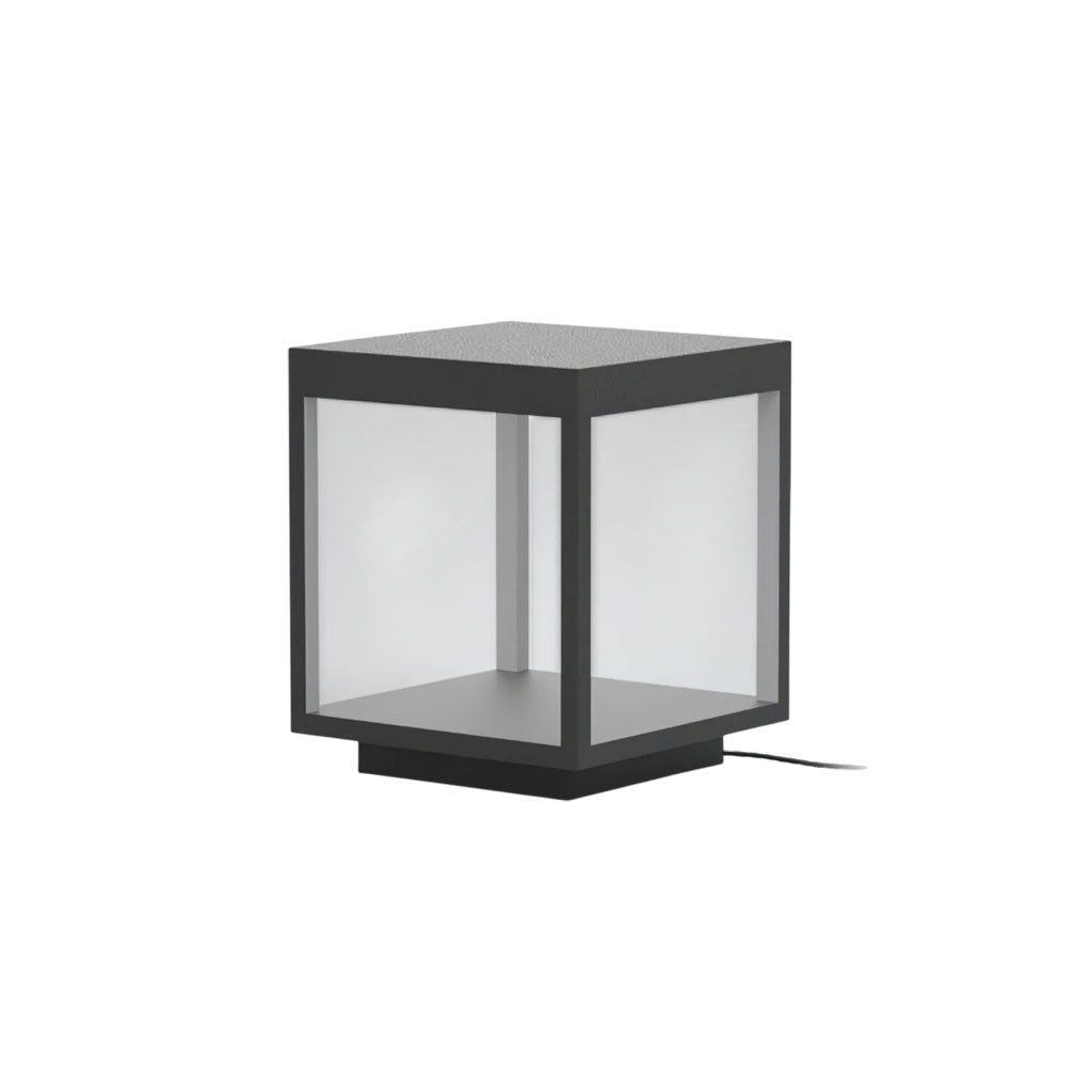 Borne extérieure LED cadre carré – ambiance chaleureuse jardin et terrasse