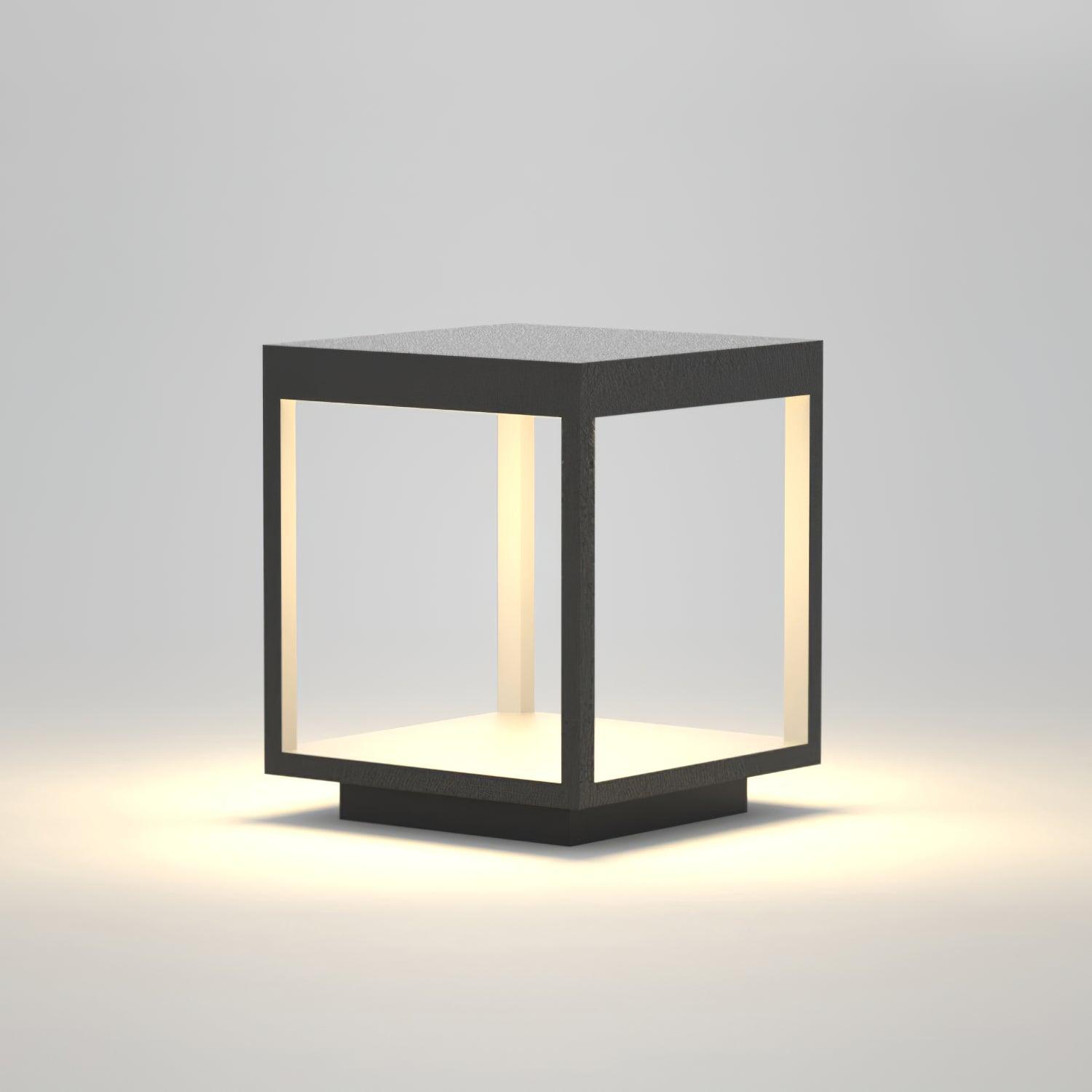 Borne extérieure LED cadre carré – ambiance chaleureuse jardin et terrasse