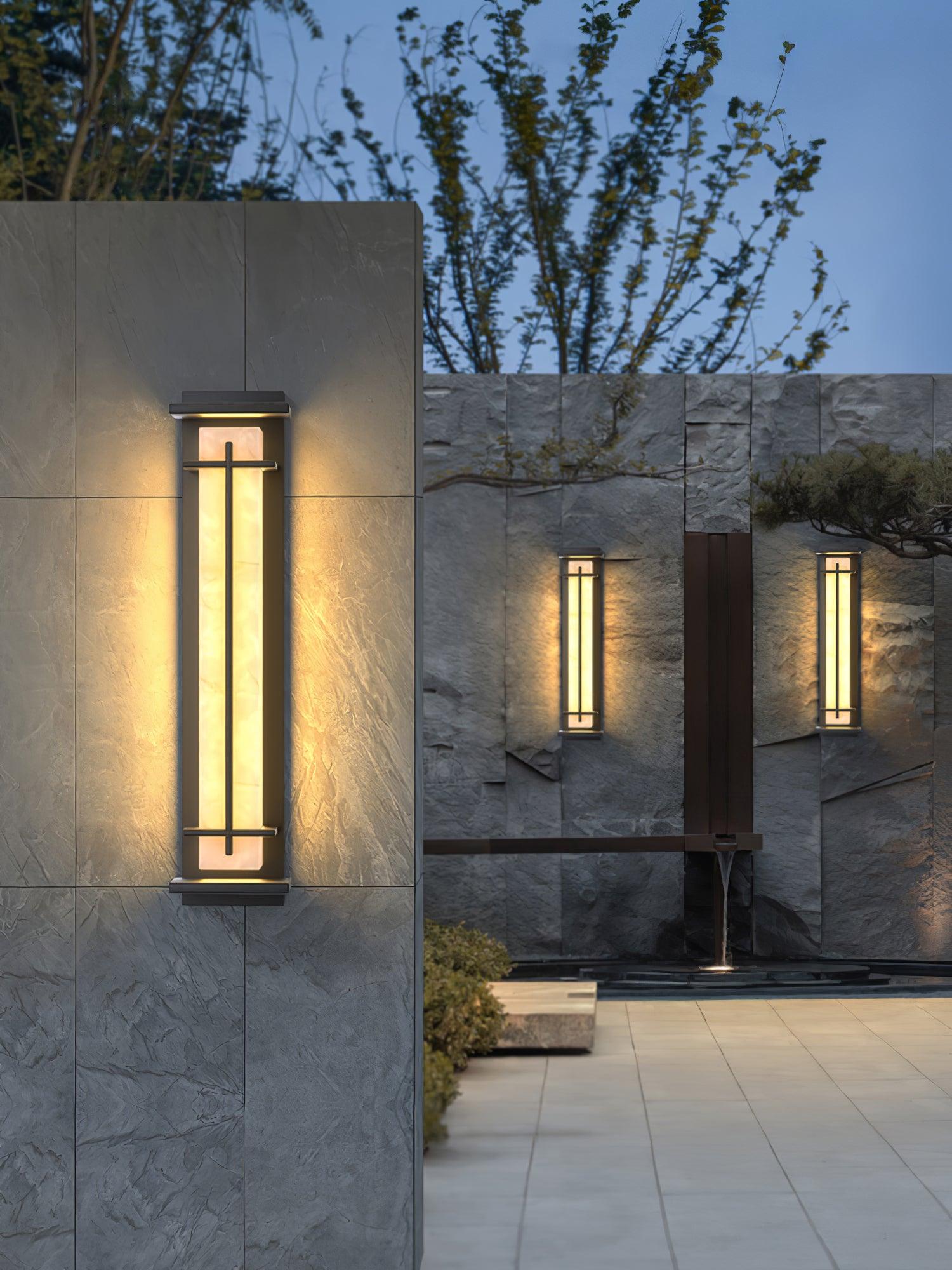 Applique murale extérieure carrée en albâtre – IP65, 3 tailles disponibles