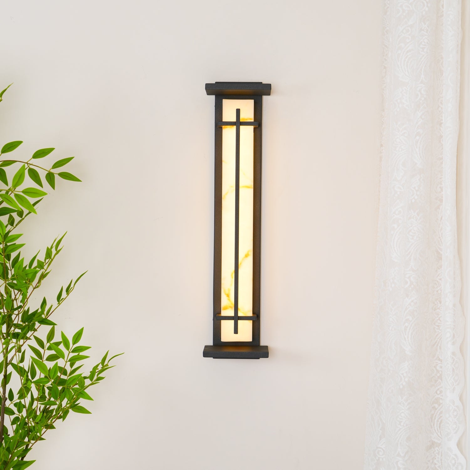 Applique murale extérieure carrée en albâtre – IP65, 3 tailles disponibles