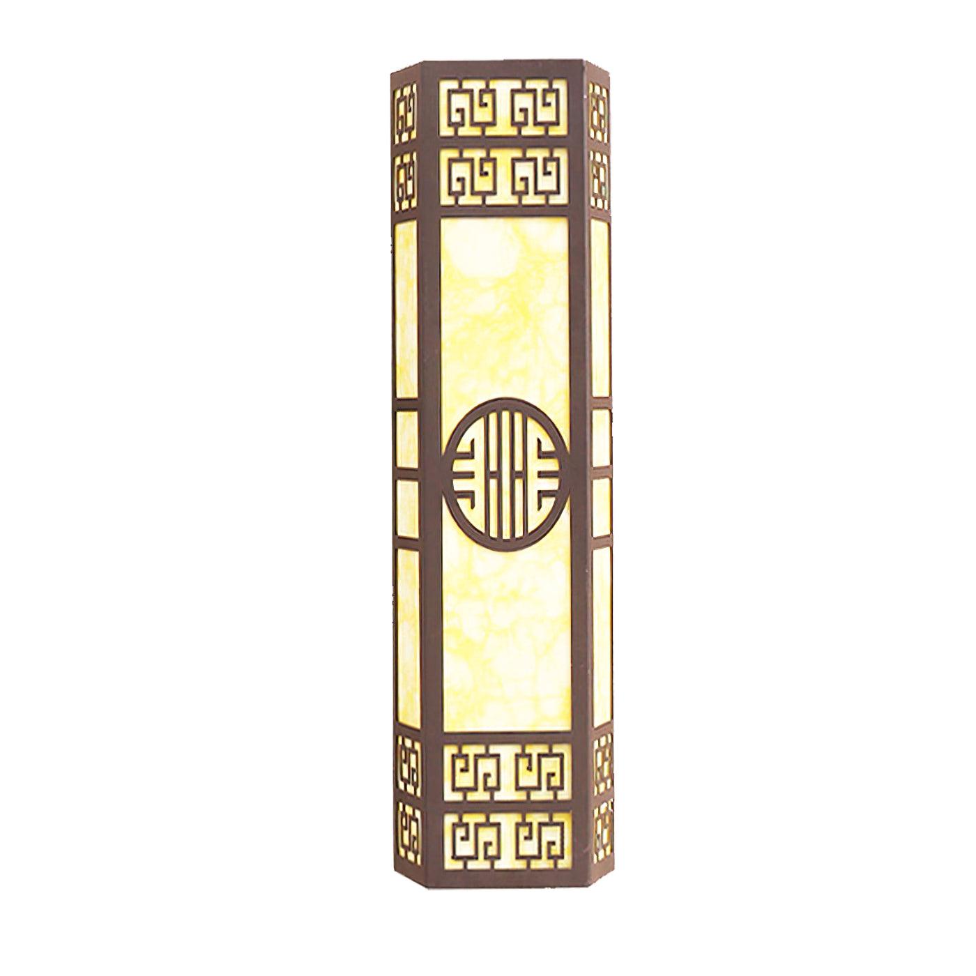 Applique murale extérieure Stripe – métal et plâtre albâtre, motifs naturels