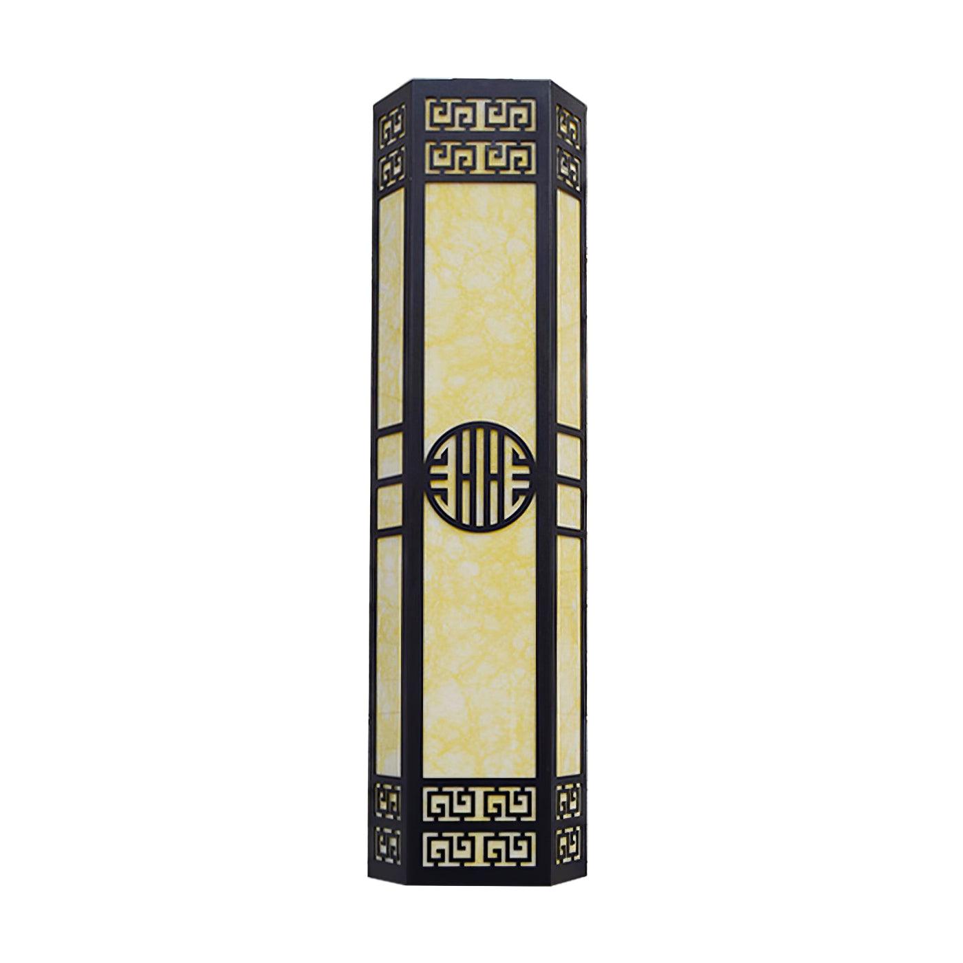 Applique murale extérieure Stripe – métal et plâtre albâtre, motifs naturels