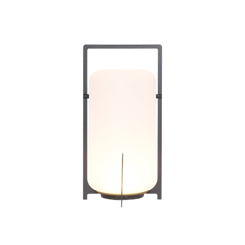 Lampe de table lanterne en inox – allumage automatique crépusculaire