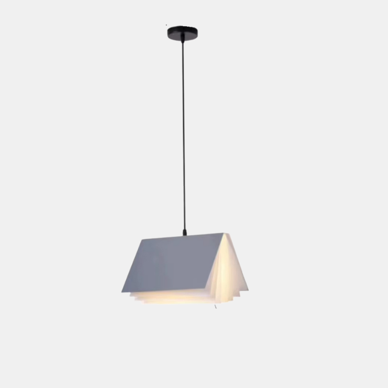 Suspension Livre Volant en Métal et PVC – Luminaire Suspendu Moderne Lumière