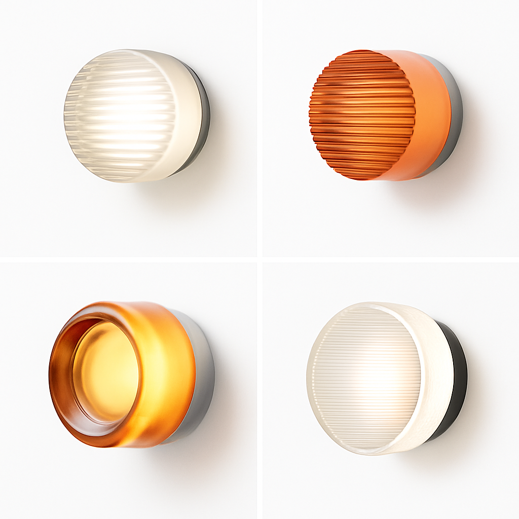 Applique murale ronde LED en verre – éclairage intérieur polyvalent