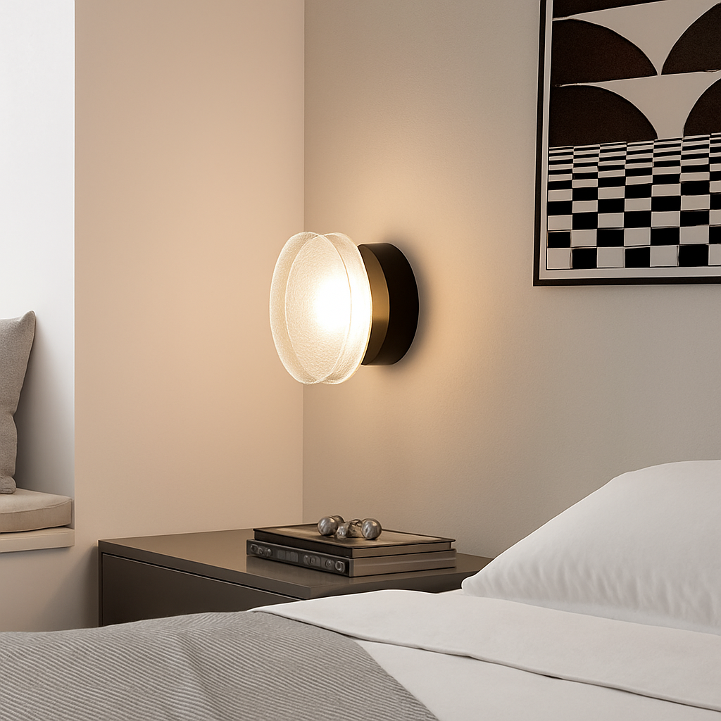 Applique murale ronde LED en verre – éclairage intérieur polyvalent