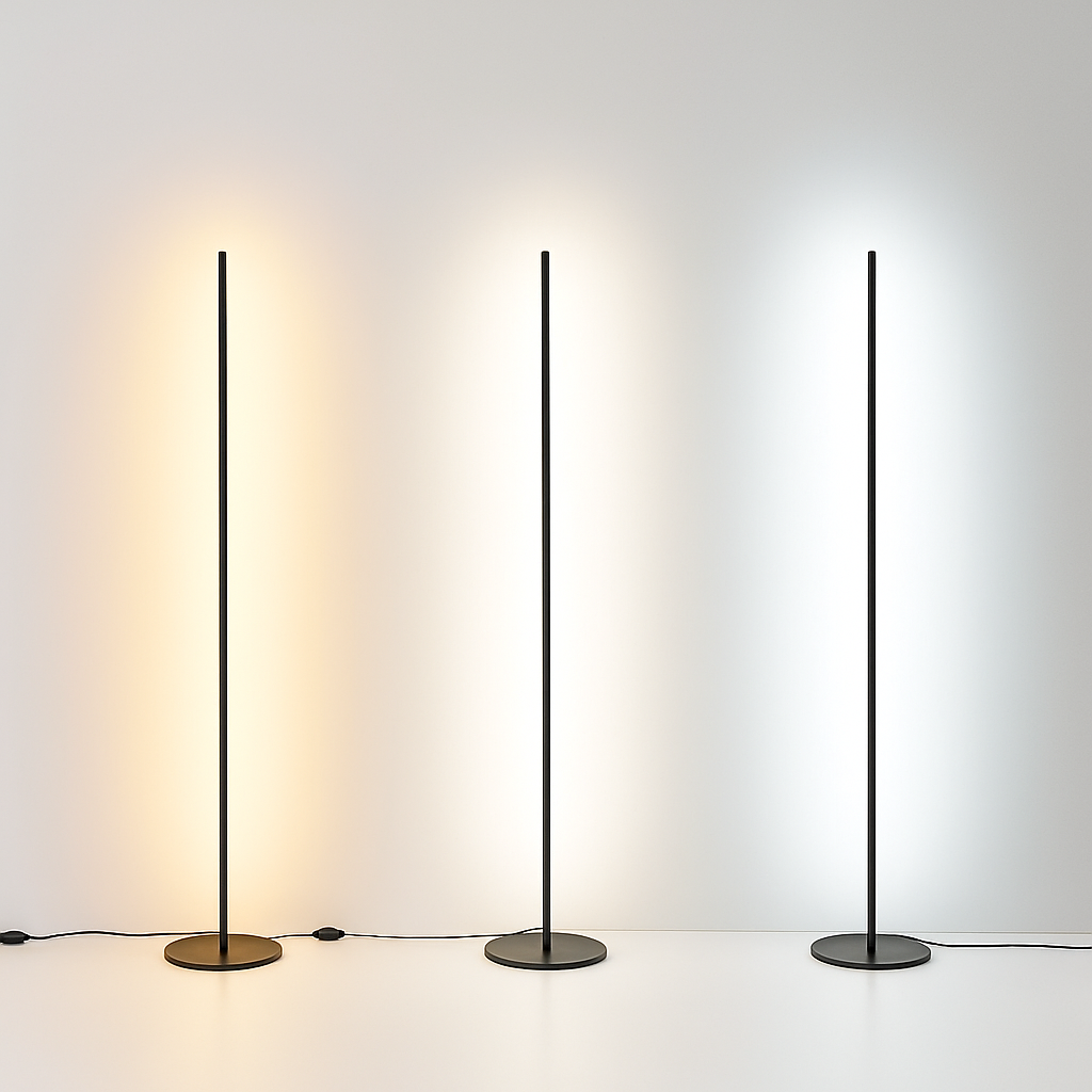 Lampadaire colonne LED 18W dimmable en métal – lampe sur pied moderne